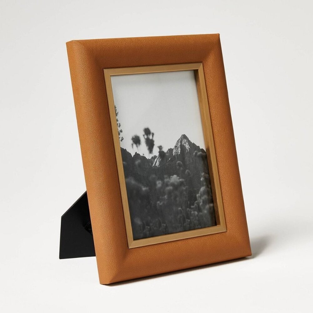 5x7 Shagreen Wrapped Single Image Table Frame Almond - Threshold Studio McGee‎